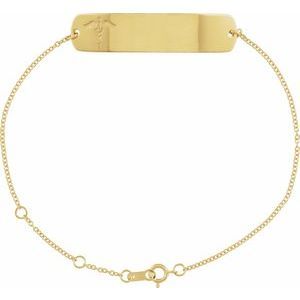 18k Yellow Gold-Plated Sterling Silver Engravable 6 1/2-7 1/2